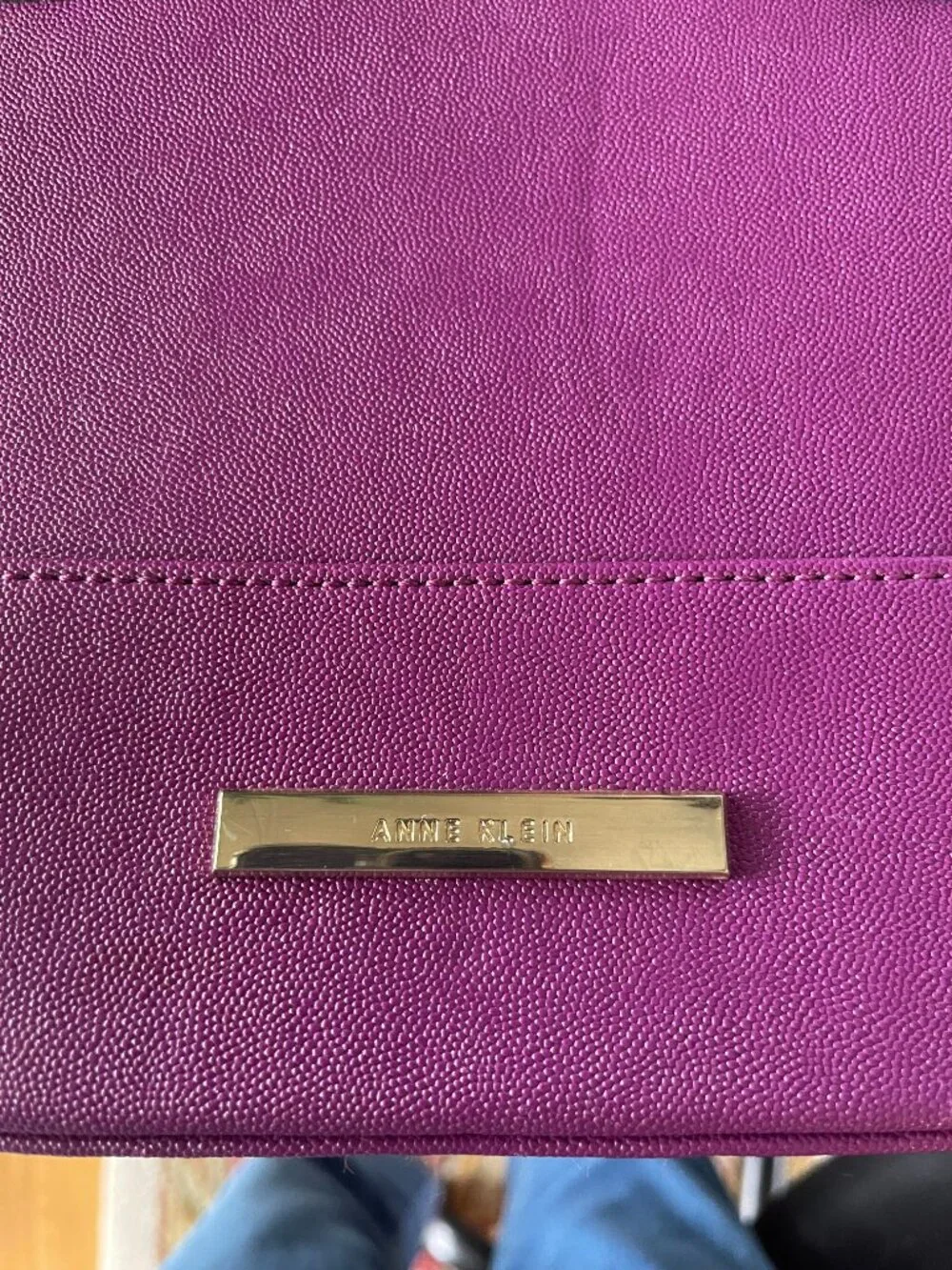 Anne Klein Vibrant Purple Dome Satchel Crossbody Bag